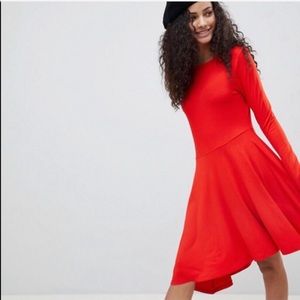 ASOS Mini Swing Dress with Asymmetric Hem